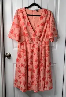 Torrid Floral Print spring Dress V-Neck Flutter Sleeve Size‎ 10 vacation summer