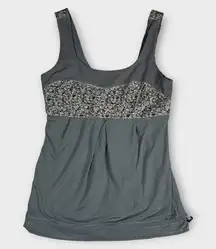 Lululemon Elevate Tank Ambient Grey Petite Fleur Silver Spoon Tank Top Size 6