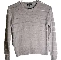 Rag & Bone Penn Sweater Gray Open Knit Varied Stitching Women’s XXS Nylon Cotton