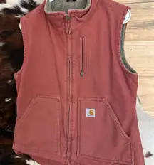 Carhartt Women’s Canvas Sherpa Lined Vest WV001 VRS Rose-Small  RARE