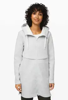 Lululemon Long Horizons Hoodie Heathered Core Ultra Light Grey Size XXS