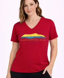 Sport-Tek Pink Michigan Adventure Race V-Neck Adventure T-Shirt
