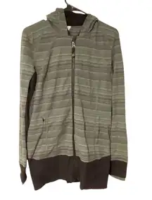 LULULEMON Jacket Women Size 10 Dark Slate Fatigue Green Black Daily Practice Top