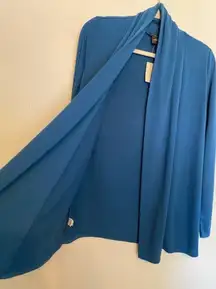 Ann Taylor Open Front Blue Cardigan Relaxed Fit Knit New