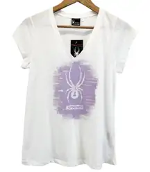 NEW Spyder Womens Size S Allure Graphic‎ T-Shirt Short Sleeve White Lavender