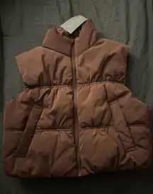 H&M Brown Puffer Cropped Vest