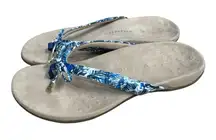 Vionic Women’s Rest Bella II Thong Sandals - Blue Palm Print - Size 9 W