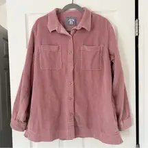 Vintage L.L. Bean Soft Corduroy Button Down Shirt Pink size 1X