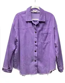 GeeGee lavender corduroy shacket. Size Large