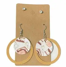 Dangle Statement Earrings Set Vegan Leather Silver Crystal Studs S’mores White