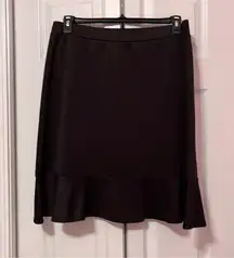Elegant Black Ruffle Hem Skirt