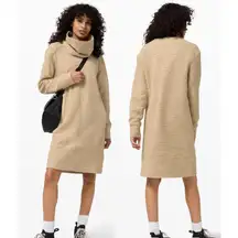 Lululemon On Repeat Textured Sweater Dress with Removable Collar Beige Women's 4