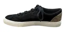J. Crew Suede Sneakers Leopard Print‎ Calf Hair Accents Shoes Women Size 8.5