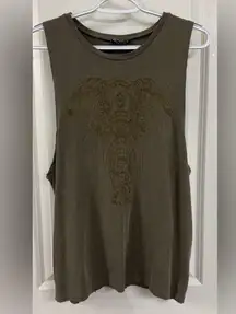 Evolution and Creation Khaki Elephant Graphic Muscle Tee