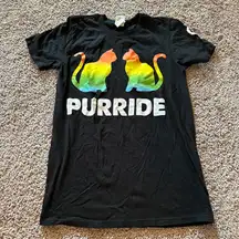 Purride Rainbow Cat Pride T-shirt Size XS