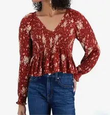 NWT Planet Gold Smocked Woven Top
