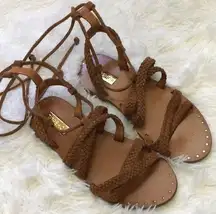 Topshop  brown lace up sandals