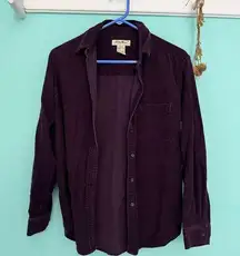 Purple corduroy over shirt Eddie Bauer