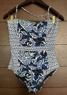 Tommy Bahama Women's Old Royal Bandeau One Piece BLUE Swimsuit $198‎ Size 8 EUC