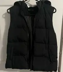 SHEIN Black Hooded Puffer Vest