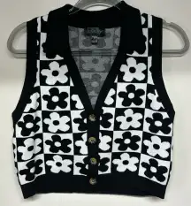 Say What Floral Cropped Sleeveless Cardigan