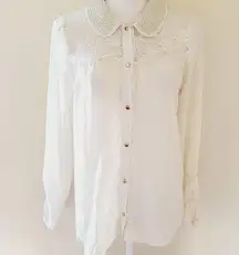 Daytrip cream sheer button down size medium