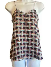 Cooper & Ella Womens Small Blue Pink Abstract Print Flowy Tank Top Camisole