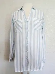 Thread & Supply Blue & White Striped Button Up Size XS