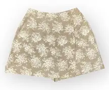 Vintage Van Heusen Tan and Cream Floral Skort 100% Cotton