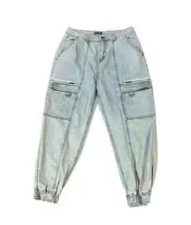 HOT TOPIC WOMENS JEAN 13 Cargo Jogger High Waist Cotton Denim Junior Y2K