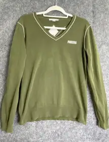 Cutter & Buck Green Bay‎ Packers Sweater L Olive Cotton V-Neck Argyle Football