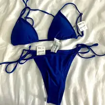 Forever 21 adjustable blue bikini