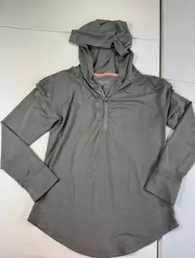 Patagonia‎ Gray Activewear Hoodie Pullover 1/4 Zip Long Sleeve Women's L 12