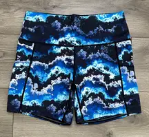 CVG Constantly Varied Gear High Rise Side Pocket Training Shorts Blue Print M