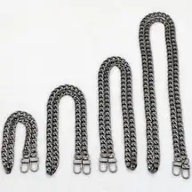 Chain -4 Pcs Different Sizes Black Tone Purse Handbag Replacement Chain Strap