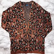 Day Trip | Long Sleeve Knit Cardigan Cheetah Print | Brown | Women's | M