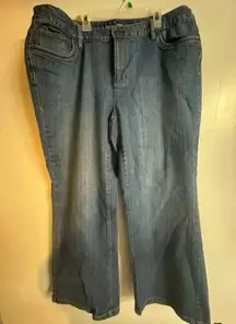 Liz‎ Claiborne women’s jeans size 18 Petite bootcut medium dark wash embroider