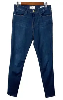 Frame Denim Womens Le High Skinny Jeans Size 27 Harper Dark Wash Minimal Luxury