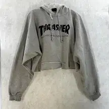 Thrasher Mag Logo Grey Hoodie X Large Skateboarder Streetwear Oversized