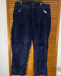 Navy Stretch Corduroy Jeans Pants Size 20W