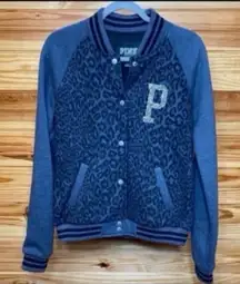 Victoria’s Secret “vintage” PINK cheetah print bling varsity jacket