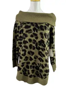 89th & Madison Off-Shoulder Leopard Sweater