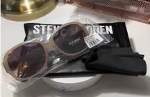 Steve Madden "Mellyn" Women Sunglasses Tan | Brown Gradient Lenses NWT | Minimal
