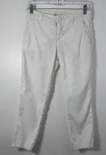 Frank & Eileen Women’s White Cotton Flax Pants Size 0