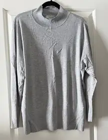 Dressbarn Heather Gray Ribbed Sweater