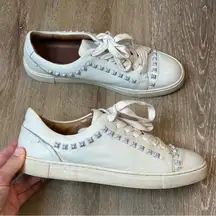 Frye Ivy Deco Stud White Leather Sneakers 8.5