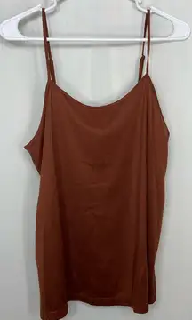 EUC women’s brown soft smooth stretch adjustable strap camisole‎ tank top L/XL
