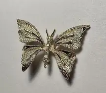 Vintage Rhinestone Butterfly Insect Signed Gerry’s Gold Tone Brooch Pin