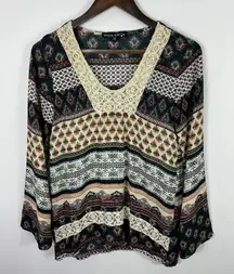 Living Doll Blouse‎ XS Whimsigoth Romantic Gothic Lace Patchwork Witchy Boho Top