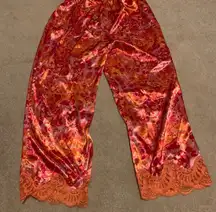 Valerie Stevens Intimates Orange Sz Small bottoms only with Lace Detail at Ankle